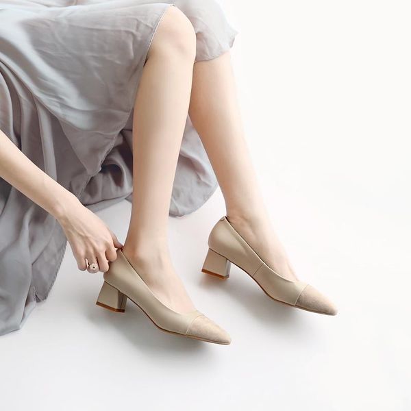 lady's square toe suede head spliced with cowhide genuine leather mid chunky block heel slip on dress pump classic fashion shoes, Black
lady's square toe suede head spliced with cowhide genuine leather mid chunky block heel slip on dress pump classic fashion shoes, Black