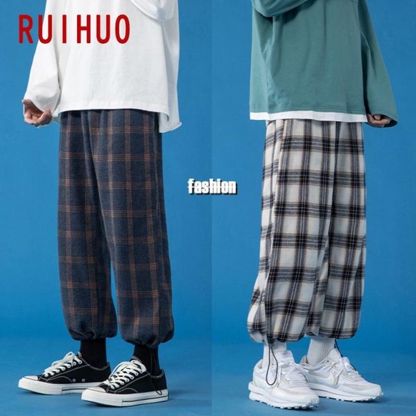 men's pants ruihuo 2021 plaid harem men trousers casual joggers sweatpants hip hop streetwear male plus size m-5xl, Black
men's pants ruihuo 2021 plaid harem men trousers casual joggers sweatpants hip hop streetwear male plus size m-5xl, Black
