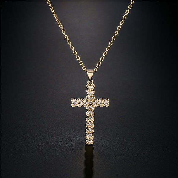 2021 new fashion design love classic cross pendant necklace for men and women with real gold electroplating copper micro inlay, Silver
2021 new fashion design love classic cross pendant necklace for men and women with real gold electroplating copper micro inlay, Silver