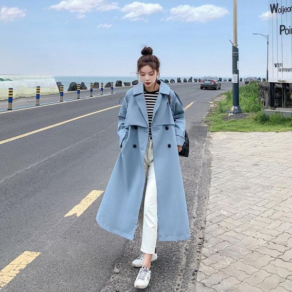 women's trench coats korean style khaki coat loose with belt double breasted oversized windbreaker female office lady spring cloak, Tan;black
women's trench coats korean style khaki coat loose with belt double breasted oversized windbreaker female office lady spring cloak, Tan;black