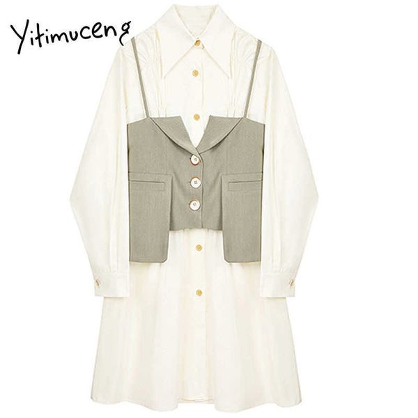 yitimuceng patchwork button dress women a-line mini white spring square collar long sleeve high waist clothes office lady 210601, Black;gray
yitimuceng patchwork button dress women a-line mini white spring square collar long sleeve high waist clothes office lady 210601, Black;gray