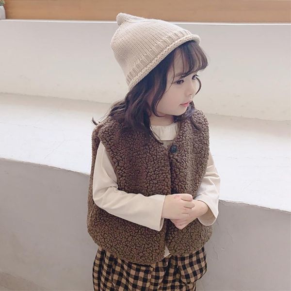 vest 2021 winter children girls cute warm thick faux fur jacket solid color round collar outwears 2021/, Blue
vest 2021 winter children girls cute warm thick faux fur jacket solid color round collar outwears 2021/, Blue