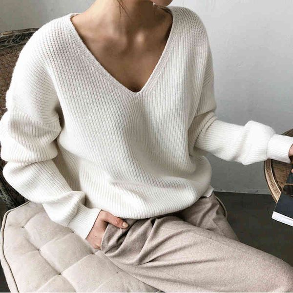 women sweaters autumn winter knitting v-neck minimalist fashionable korean style casual solid 268e60 210420, White;black
women sweaters autumn winter knitting v-neck minimalist fashionable korean style casual solid 268e60 210420, White;black