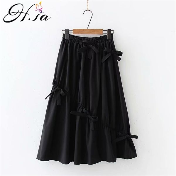 h.sa womens summer ropa mujer bohemia high bow tie elastic waist long skirt woman skirts black white jupes 210417
h.sa womens summer ropa mujer bohemia high bow tie elastic waist long skirt woman skirts black white jupes 210417