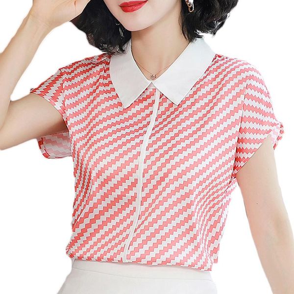women's blouses & shirts 2021 summer women blouse striped chiffon short sleeve loose womens and female blusas basic large size 4xl, White
women's blouses & shirts 2021 summer women blouse striped chiffon short sleeve loose womens and female blusas basic large size 4xl, White
