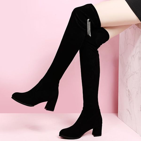 boots thigh high 2021 fashion women spring winter over the knee heels quality suede long comfort square botines mujer, Black
boots thigh high 2021 fashion women spring winter over the knee heels quality suede long comfort square botines mujer, Black