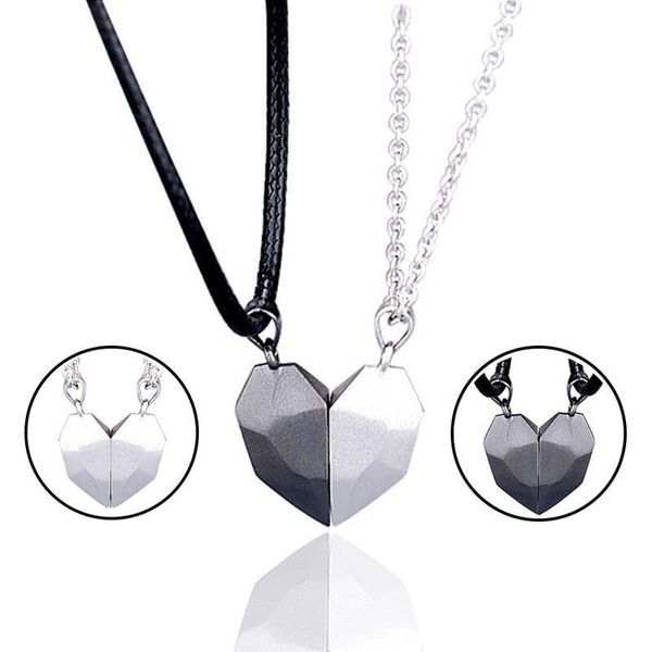 pendant necklaces 1pair magnetic couple heart shape necklace gothic punk style for men jewelry wedding lovers couples valentine's day g, Silver
pendant necklaces 1pair magnetic couple heart shape necklace gothic punk style for men jewelry wedding lovers couples valentine's day g, Silver