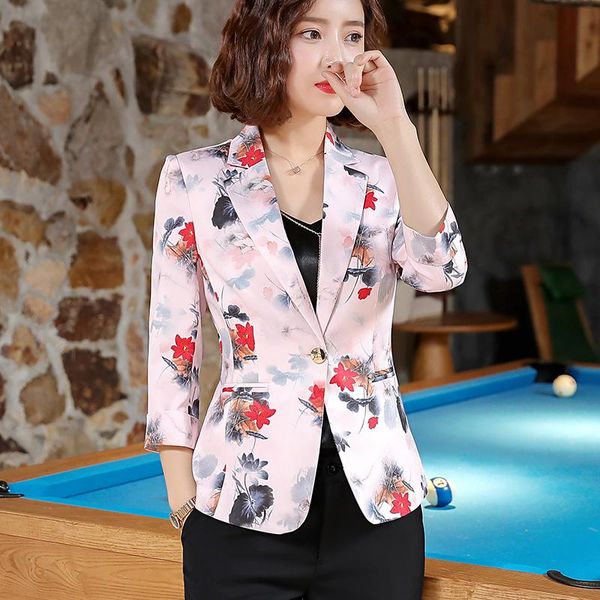 women's suits & blazers feminino women printing blazer notched collar coat female outerwear work jacket business elegant, White;black
women's suits & blazers feminino women printing blazer notched collar coat female outerwear work jacket business elegant, White;black