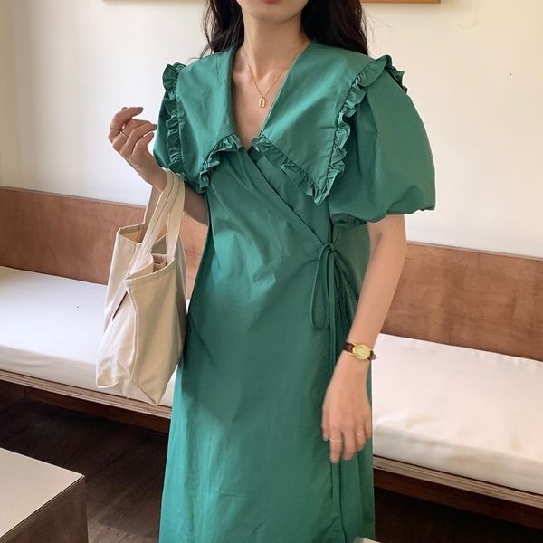 casual dresses summer pleated chic slim peter pan collar solid korean lady all match gentle vintage long es vestidos ret9, Black;gray
casual dresses summer pleated chic slim peter pan collar solid korean lady all match gentle vintage long es vestidos ret9, Black;gray