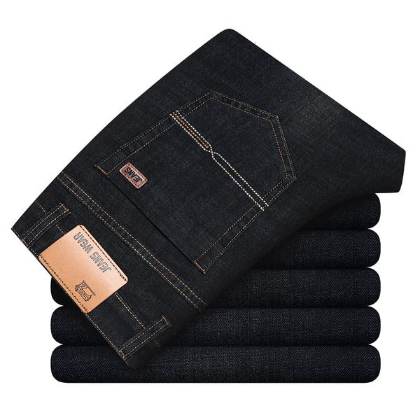 jean shan bao classic fit straight cotton stretch denim 2021 spring youth blue jeans