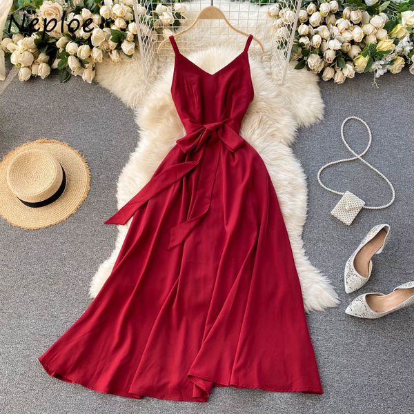 neploe summer bohemian holiday long dress women high waist hip sashes a line solid vestidos v neck sleeveless camis robe 210423, Black;gray
neploe summer bohemian holiday long dress women high waist hip sashes a line solid vestidos v neck sleeveless camis robe 210423, Black;gray