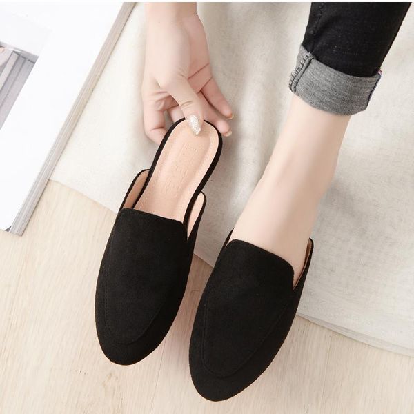 women home slippers flock mules shoes fashion casual flat rubber soled slides summer outside leisure suede 41-44, Black
women home slippers flock mules shoes fashion casual flat rubber soled slides summer outside leisure suede 41-44, Black