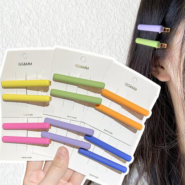 hair accessories 2pcs/lot candy colors clips for girls women simple basic sweet hairpins painted colorful matte, Slivery;white 
hair accessories 2pcs/lot candy colors clips for girls women simple basic sweet hairpins painted colorful matte, Slivery;white