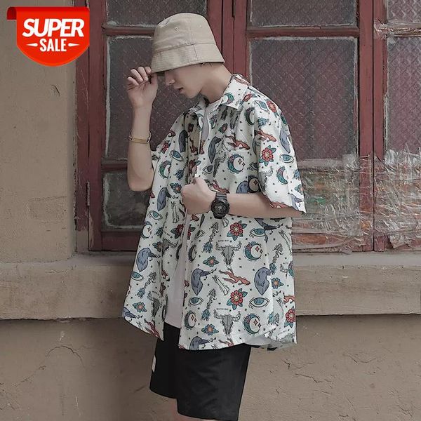 2020 summer men's fashion cartoon printed short-sleeved hawaiian shirt camisa masculina streetwear french cuff mens shirts -xl #g10w, White;black
2020 summer men's fashion cartoon printed short-sleeved hawaiian shirt camisa masculina streetwear french cuff mens shirts -xl #g10w, White;black