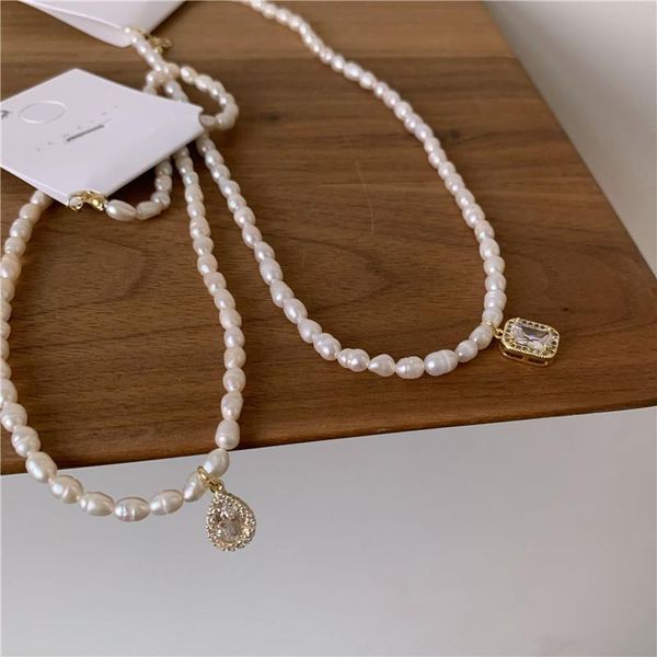 pendant necklaces natural freshwater pearl necklace french retro water drop geometric square classic light luxury elegant female, Silver
pendant necklaces natural freshwater pearl necklace french retro water drop geometric square classic light luxury elegant female, Silver