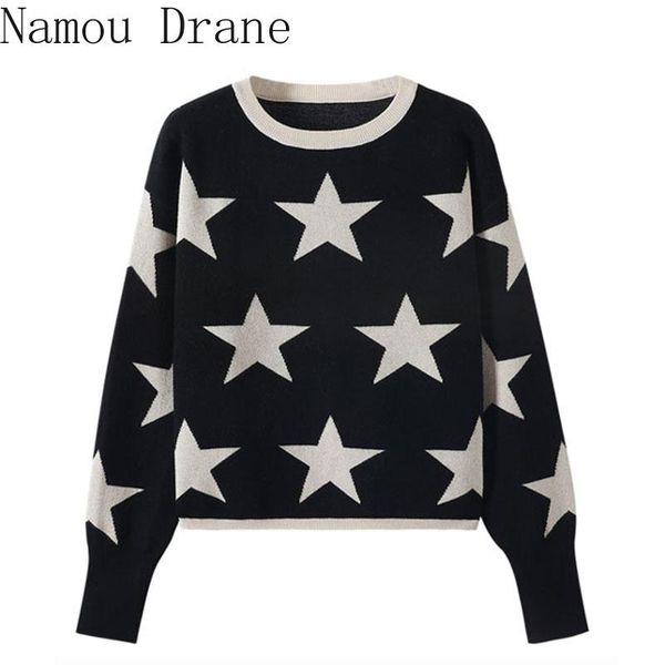 women's sweaters fall winter sweater o-neck black white star pullover knitting warm long sleeve casual jumper female, White;black
women's sweaters fall winter sweater o-neck black white star pullover knitting warm long sleeve casual jumper female, White;black