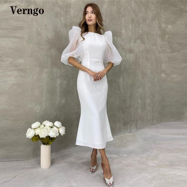 party dresses verngo simple white mermaid prom modest bateau neck half puff long sleeves organza satin tea length evening gowns, White;black
party dresses verngo simple white mermaid prom modest bateau neck half puff long sleeves organza satin tea length evening gowns, White;black