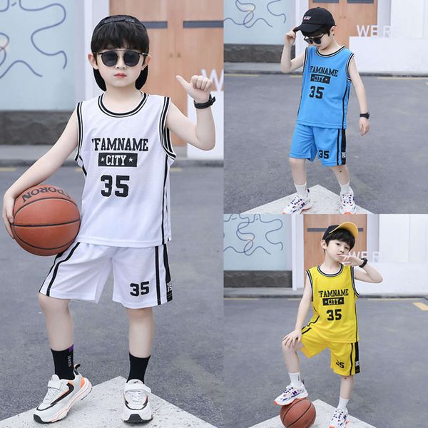 children's fashion letter breathable basketball suit in boys' sports vest set summer, White
children's fashion letter breathable basketball suit in boys' sports vest set summer, White
