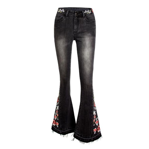 women's jeans embroidery high waist flare pants full length 2021 fashion cotton elastic force distressed zip women clothing, Blue
women's jeans embroidery high waist flare pants full length 2021 fashion cotton elastic force distressed zip women clothing, Blue