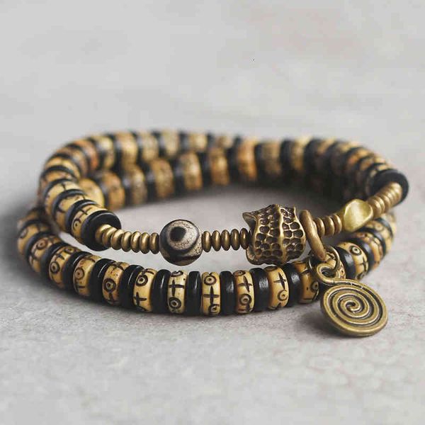 flower used ox bone double-layer hand string men's stationery personality bead bracelet jewelry, Golden;silver
flower used ox bone double-layer hand string men's stationery personality bead bracelet jewelry, Golden;silver