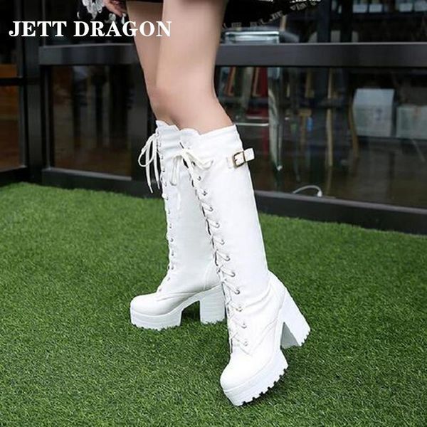 boots jedragon platform lacing knee high women square heel motorcycle woman pu leather shoes autumn ladies, Black
boots jedragon platform lacing knee high women square heel motorcycle woman pu leather shoes autumn ladies, Black