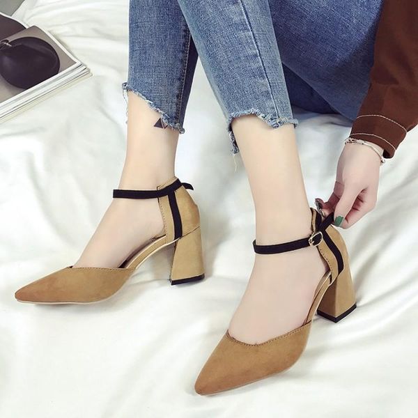 dress shoes 2021 women fashion heel women's square high cashmere pointed sandals zapatos de mujer heels j14-14, Black
dress shoes 2021 women fashion heel women's square high cashmere pointed sandals zapatos de mujer heels j14-14, Black