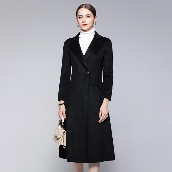 women's wool & blends hepburn woollen overcoat for women in autumn and winter 2021, Black
women's wool & blends hepburn woollen overcoat for women in autumn and winter 2021, Black