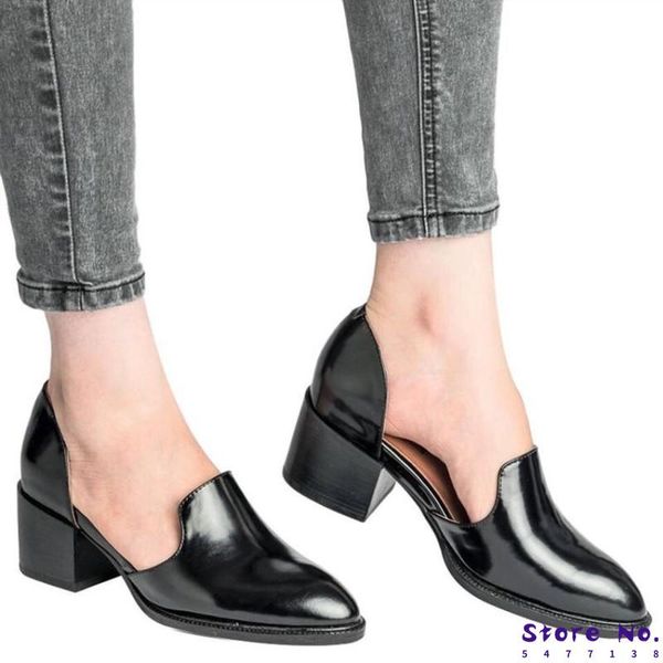 dress shoes summer style leather pumps women med chunky block heel slip on pointed toe casual lady female black plus size 35-43
dress shoes summer style leather pumps women med chunky block heel slip on pointed toe casual lady female black plus size 35-43