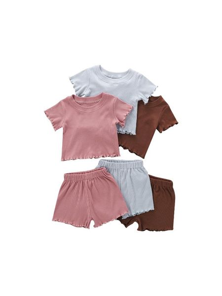 0-5y toddlers summer kids baby girl clothes solid color ribbed o-neck short sleeves elastic waist shorts outfits 2pcs clothing sets, White
0-5y toddlers summer kids baby girl clothes solid color ribbed o-neck short sleeves elastic waist shorts outfits 2pcs clothing sets, White