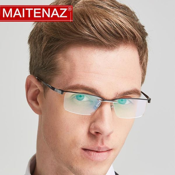fashion sunglasses frames maitenaz ultralight pure titanium eyeglasses frame business luxury for men half spectacle 3 colors 80, Black
fashion sunglasses frames maitenaz ultralight pure titanium eyeglasses frame business luxury for men half spectacle 3 colors 80, Black