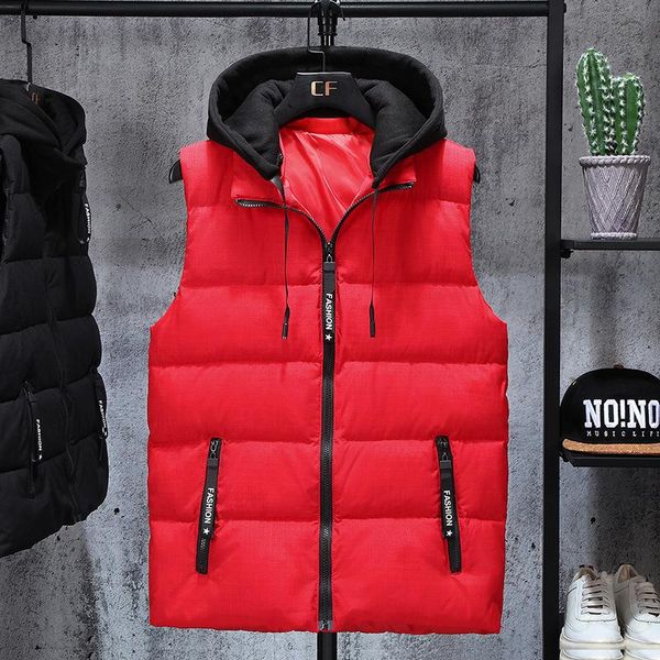men's vests mens winter jackets casual thick men sleeveless hoodie coats male cotton padded warm slim waistcoat,1585-6699, Black;white
men's vests mens winter jackets casual thick men sleeveless hoodie coats male cotton padded warm slim waistcoat,1585-6699, Black;white