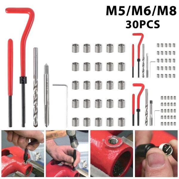 thread repair tool kit 30pcs m5/m6/m8 for restoring damaged threads spanner wrench twist drill bit hand tools
thread repair tool kit 30pcs m5/m6/m8 for restoring damaged threads spanner wrench twist drill bit hand tools