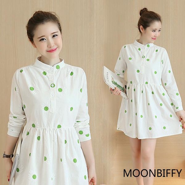 maternity dresses pregnant women fall 2021 large size cotton skirt korean loose dress, White
maternity dresses pregnant women fall 2021 large size cotton skirt korean loose dress, White