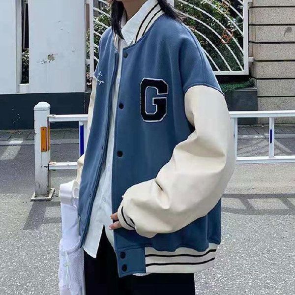 women's jackets women varsity uniform letter g embroidery baseball jacket pu leather patchwork coat couples casual bomber outwear, Black;brown
women's jackets women varsity uniform letter g embroidery baseball jacket pu leather patchwork coat couples casual bomber outwear, Black;brown