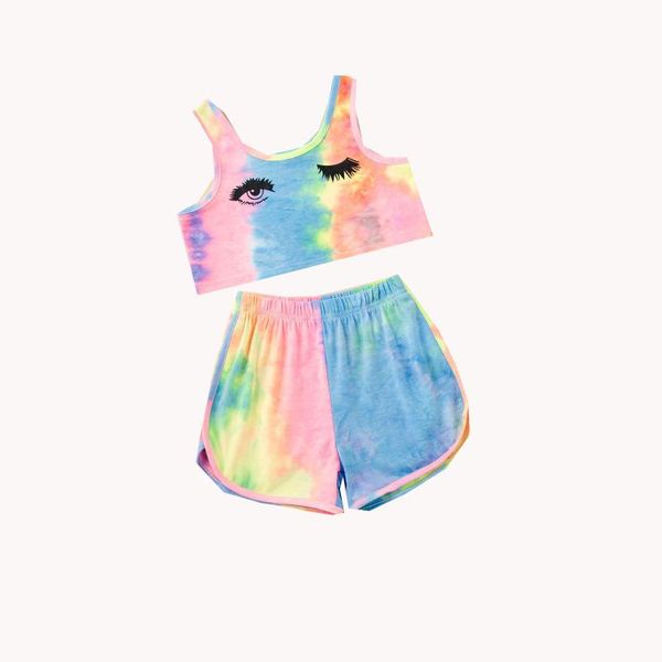 clothing sets summer girl watercolor round neck vest shorts two-piece tie-dye wholesale limited, White
clothing sets summer girl watercolor round neck vest shorts two-piece tie-dye wholesale limited, White