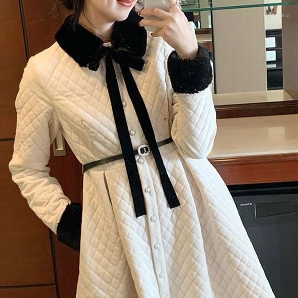 women's down & parkas plush dress 2021 autumn winter rhombus quilted french style retro waist-controlled mid-length elegant for women f, Black
women's down & parkas plush dress 2021 autumn winter rhombus quilted french style retro waist-controlled mid-length elegant for women f, Black
