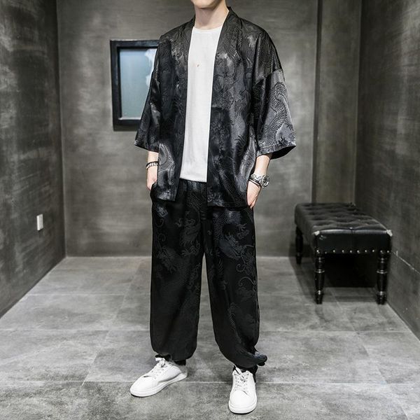 men's tracksuits retro cardigan loose + pants 2 piece set printed chinese style clothing men outfit casual homewear sport wear, Gray
men's tracksuits retro cardigan loose + pants 2 piece set printed chinese style clothing men outfit casual homewear sport wear, Gray