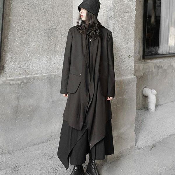 women's suits & blazers large suit long sleeve coat irregular hem medium black casual 2021 splicing, White;black
women's suits & blazers large suit long sleeve coat irregular hem medium black casual 2021 splicing, White;black
