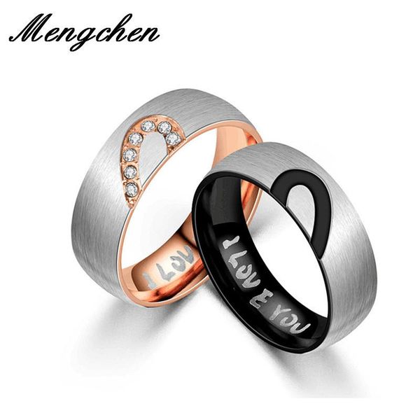 cluster rings fashion 316l stainless steel i love you heart couple for women men titanium lovers', Golden;silver
cluster rings fashion 316l stainless steel i love you heart couple for women men titanium lovers', Golden;silver