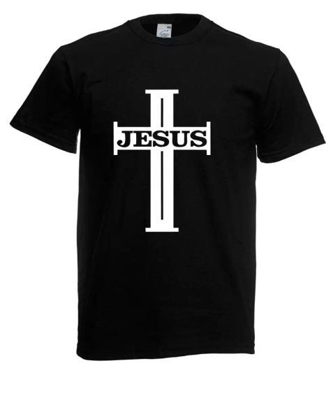 mens t-shirt jesus cross size up to 5xl, White;black
mens t-shirt jesus cross size up to 5xl, White;black