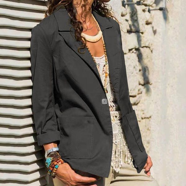women's suits & blazers fashion cotton autumn coats casual long sleeve outwears female single button pocket overcoats solid jacket, White;black
women's suits & blazers fashion cotton autumn coats casual long sleeve outwears female single button pocket overcoats solid jacket, White;black