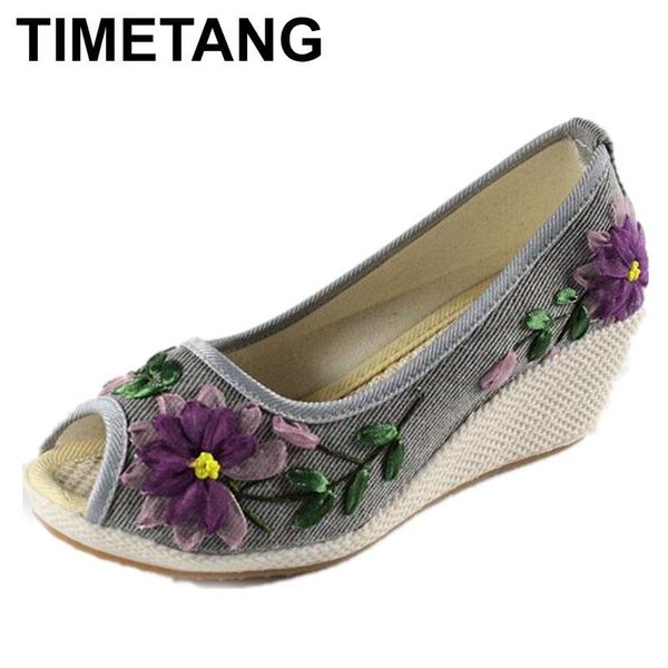 dress shoes timetang women open peep toe high heel wedges vintage floral applique slip on canvas casual sandal girls fish mouth, Black
dress shoes timetang women open peep toe high heel wedges vintage floral applique slip on canvas casual sandal girls fish mouth, Black