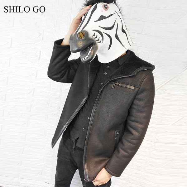 men's jackets shilo go leather jacket mens winter fashion sheepskin genuine coat hooded casual loose zipper warm, Black;brown
men's jackets shilo go leather jacket mens winter fashion sheepskin genuine coat hooded casual loose zipper warm, Black;brown