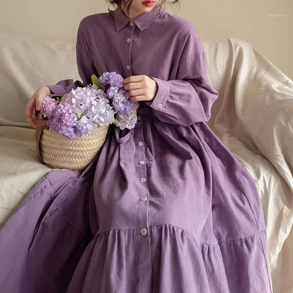 junerain spring autumn women long corduroy dress turn-down collar button vintage korean romantic shirt vestidos casual dresses, Black;gray
junerain spring autumn women long corduroy dress turn-down collar button vintage korean romantic shirt vestidos casual dresses, Black;gray