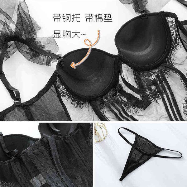 nxy set push up bra lingerie corset bustier women black underwear elasticity transparent straps waist trainer sleepwear 1130, Red;black
nxy set push up bra lingerie corset bustier women black underwear elasticity transparent straps waist trainer sleepwear 1130, Red;black