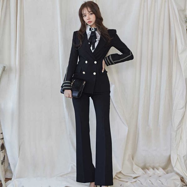 professional suit trousers two-piece autumn and winter double-breasted office jacket elegant flared pants 210527, White
professional suit trousers two-piece autumn and winter double-breasted office jacket elegant flared pants 210527, White