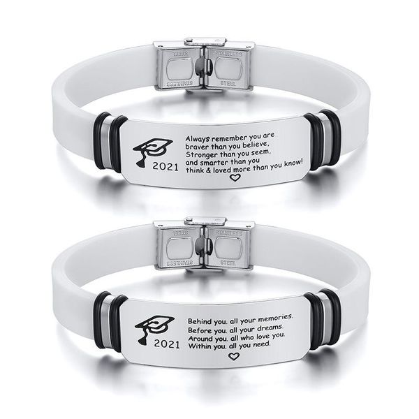 bangle 2021 graduation season white silicone silver color bracelet for men stainless steel curved corrosion fashion jewelry, Black
bangle 2021 graduation season white silicone silver color bracelet for men stainless steel curved corrosion fashion jewelry, Black
