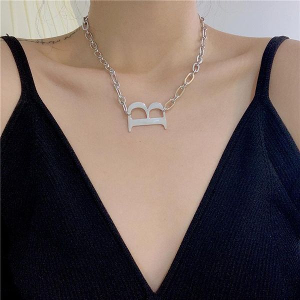 geometric flat oval link chain necklace metal letter b pendant fashion hip-hop women clavicle jewelry necklaces, Silver
geometric flat oval link chain necklace metal letter b pendant fashion hip-hop women clavicle jewelry necklaces, Silver