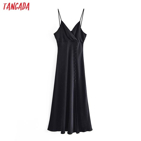 fashion women black satin strap party sleeveless backless buttons female long dress qn99 210416, Black;gray
fashion women black satin strap party sleeveless backless buttons female long dress qn99 210416, Black;gray