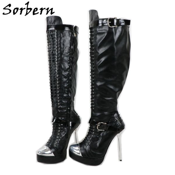 sorbern fashion knee high boots stilettos heels platform long boot lace up custom wide slim fit woman shoes big size 16, Black
sorbern fashion knee high boots stilettos heels platform long boot lace up custom wide slim fit woman shoes big size 16, Black